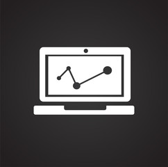 Coworking diagram on black background icon