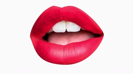 sexy full red lips lipstick mouth pout, scream