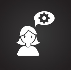 Coworker thinking on black background icon