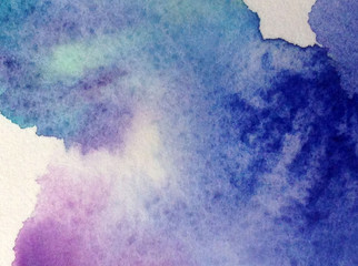 Watercolor abstract bright colorful textural background handmade . Painting of underwater world  . Modern sea pattern .