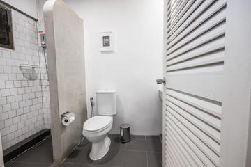 white bathroom in condominium