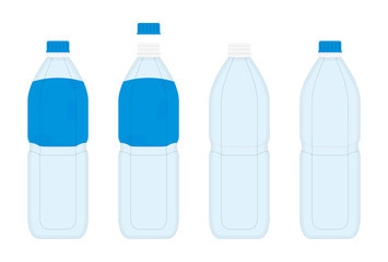 ペットボトル（プラスチックボトル）ベクター素材