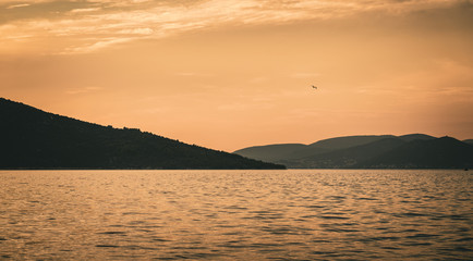 sunset over sea