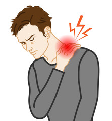 Stiff Shoulder - Physical disease image clip art - Adults men