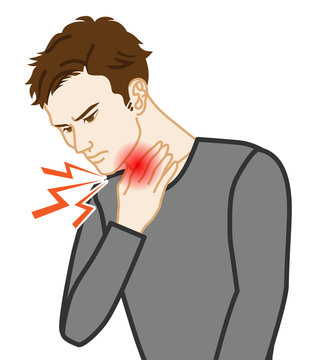 Sore throat - Physical disease image clip art - Adults men