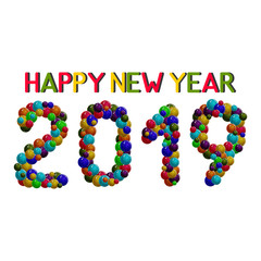 2019 Happy New Year. Vector