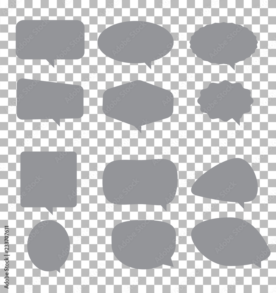 Aufkleber speech bubble icon on transparent background. flat style. blank empty gray speech bubbles. speech bu