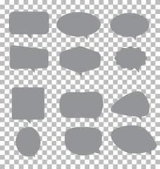 speech bubble icon on transparent background. flat style. Blank empty gray speech bubbles. speech bubble sign. white bubble speech for your web site design, logo, app, UI. video call sign