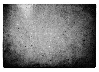 Black and white film frame with light leaks and grain isolated on white background. - 233708244