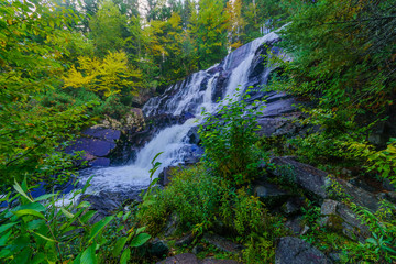 Fototapeta na wymiar La Chute-aux-Rats waterfall, in Mont Tremblant National Park