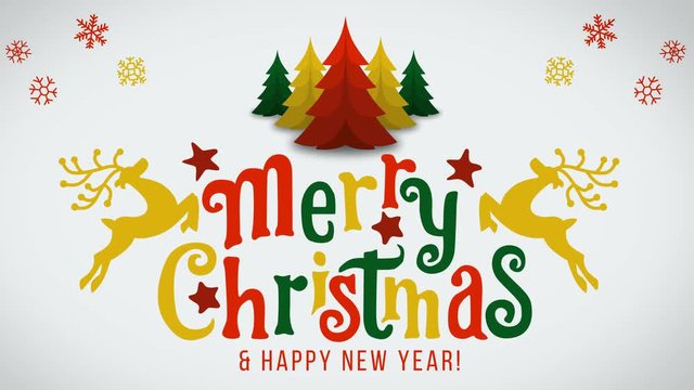 Merry christmas cartoon. Happy new Year color