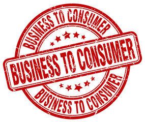 business to consumer red grunge stamp