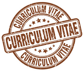 curriculum vitae brown grunge stamp