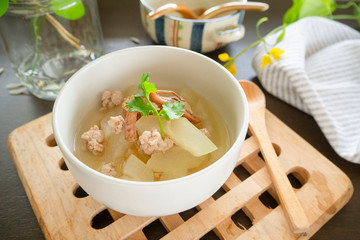 Winter melon Soup,Asian Food,Homemade food,Soup,Dieting/OLYMPUS DIGITAL CAMERA
