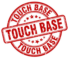 touch base red grunge stamp