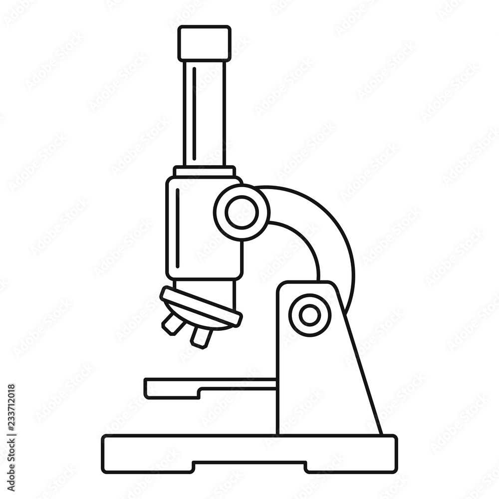 Poster science microscope icon. outline science microscope vector icon for web design isolated on white bac