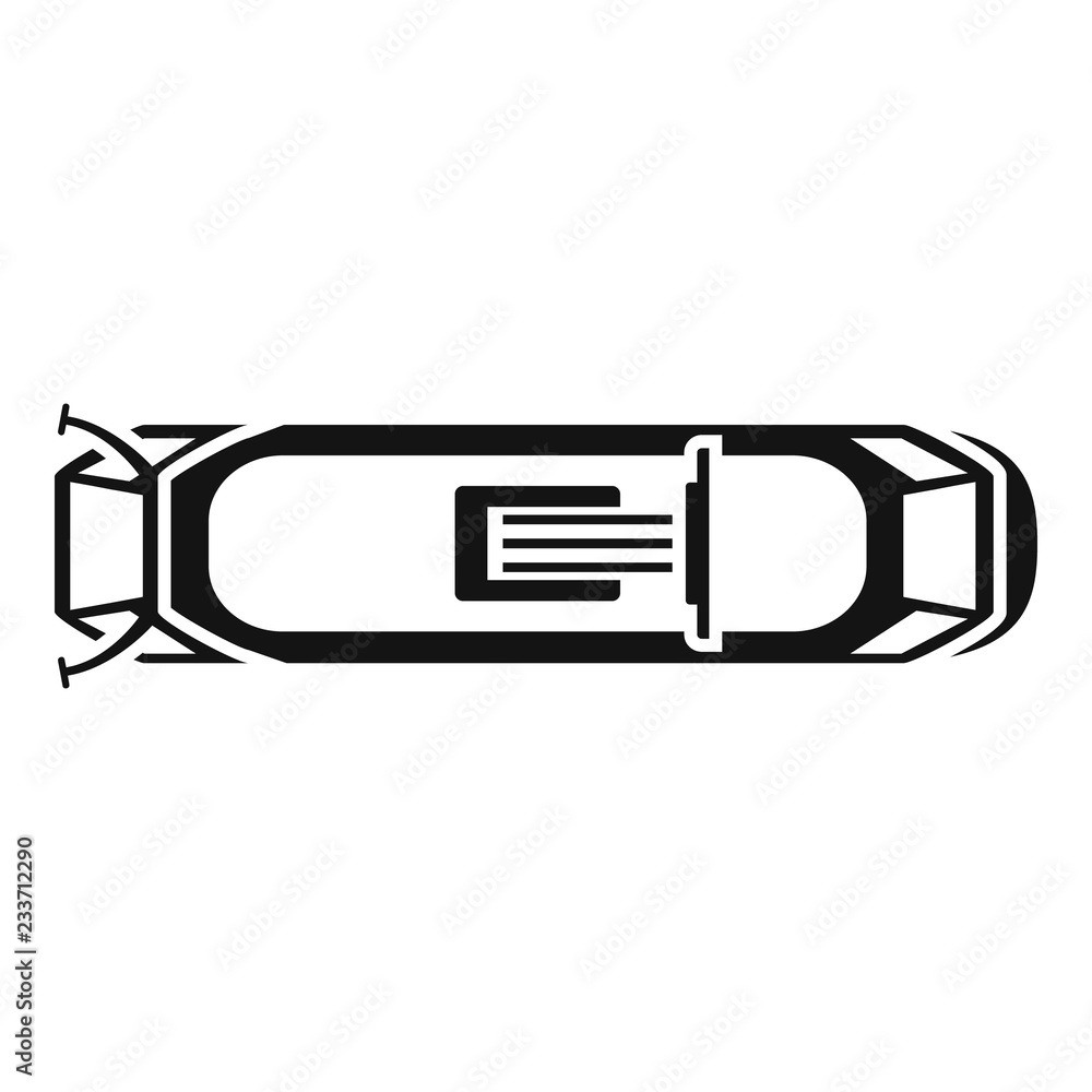 Poster top view tram icon. simple illustration of top view tram vector icon for web design isolated on whit