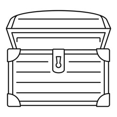 Treasure chest icon. Outline treasure chest vector icon for web design isolated on white background