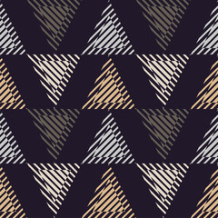 Seamless abstract geometric pattern. Striped triangles. Vector pattern. Mosaic texture. Can be used for wallpaper, textile, invitation card, wrapping, web page background.