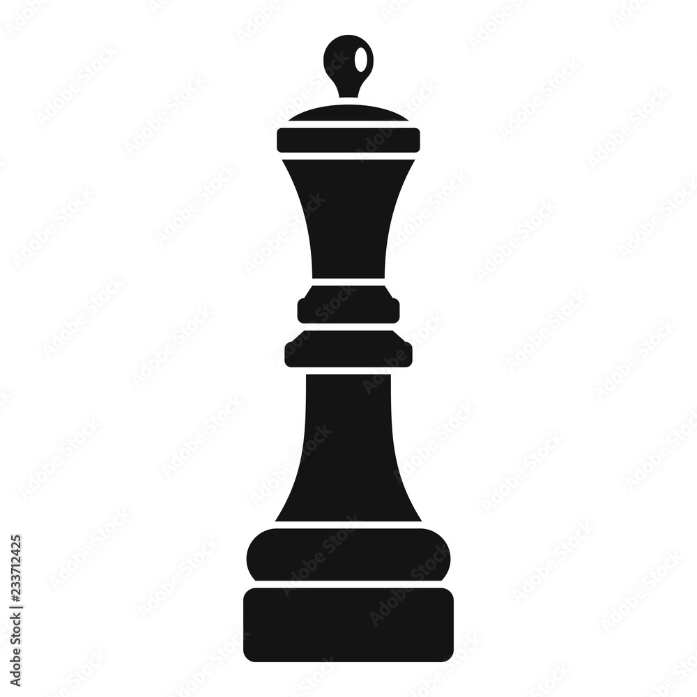 Poster chess queen icon. simple illustration of chess queen vector icon for web design isolated on white ba