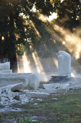 creation of monuments. sculptors creating sculptures