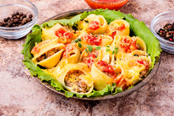 Pasta stuffed with meat