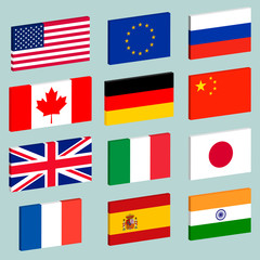 Vector set of flag icons.