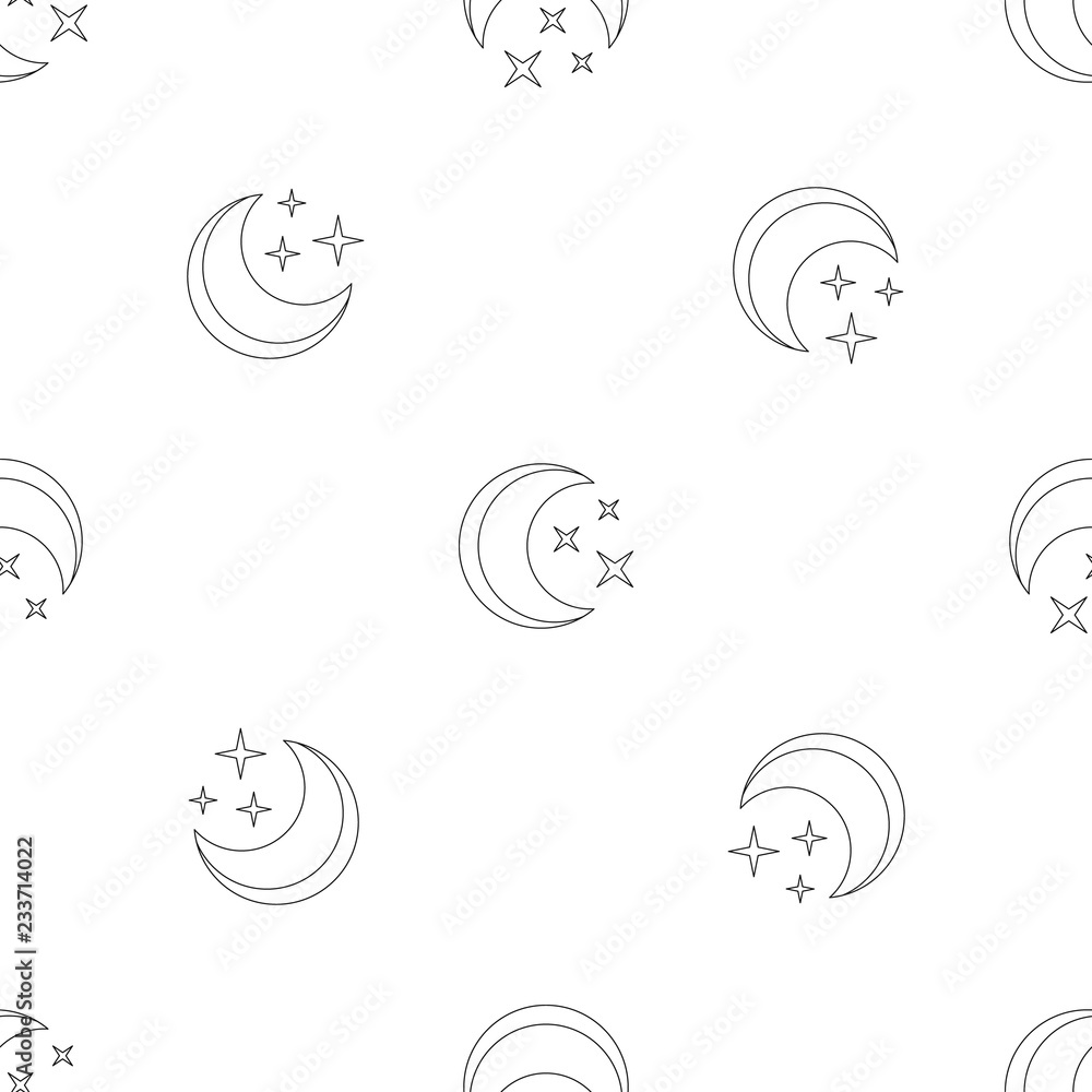 Poster moon pattern seamless vector repeat geometric for any web design