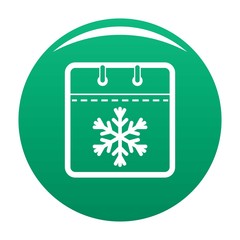 Calendar winter icon. Simple illustration of calendar winter vector icon for any design green