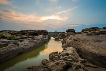 Natural of Rock Canyon in Mekhong River in Ubon Ratchathani, Thailand