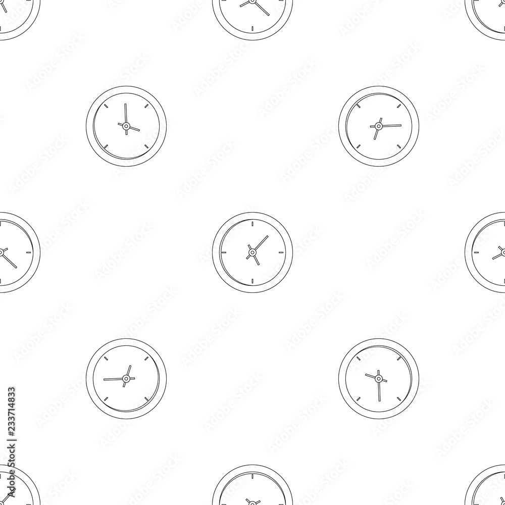 Poster hanging clock pattern seamless vector repeat geometric for any web design