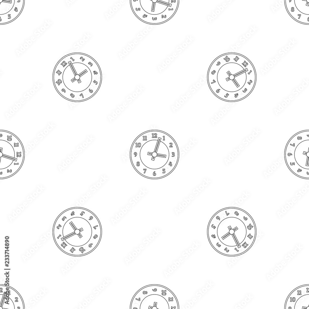 Poster office clock pattern seamless vector repeat geometric for any web design