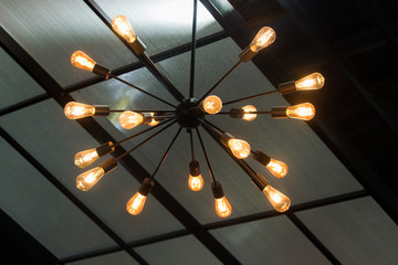 Modern group set of tungsten ceiling lamps interior lighting bulbs decoration contemporary