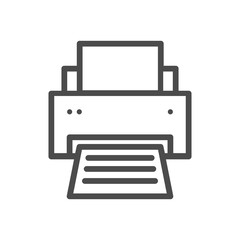 Printer line icon. Vector isolated icon. Pixel perfect