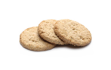 Oatmeal cookies isolated on white background