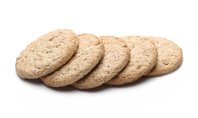 Oatmeal cookies isolated on white background