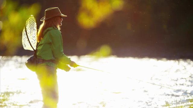 St Mary River female Freshwater fly fishing Canada