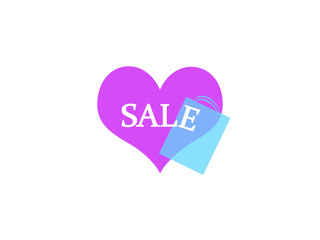 Pink heart and sale icon