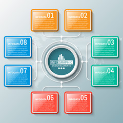 Abstract 3D Paper Infographics. Business template .Vector illustration