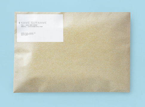 Natural brown paper envelope mockup