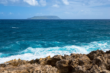Seascape on a windy day at Pointe des Chateaux in Guadeloupe