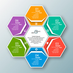 Abstract 3D Paper Infographics. Business template .Vector illustration