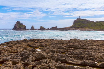 Seascape on a windy day at Pointe des Chateaux in Guadeloupe