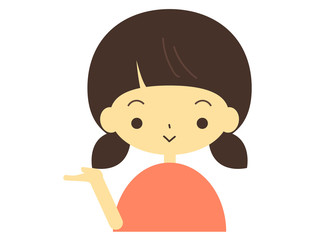 説明する女の子のイラスト