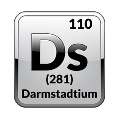 The periodic table element Darmstadtium. Vector illustration