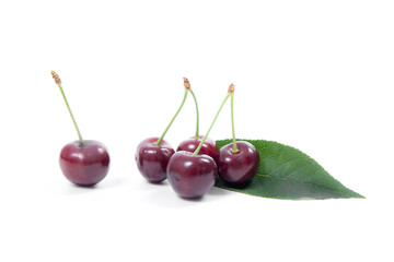 Sweet cherry isolated on a white background..