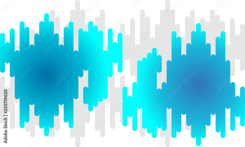 Aufkleber blue and grey background with halftone transition. rounded lines seamless pattern.