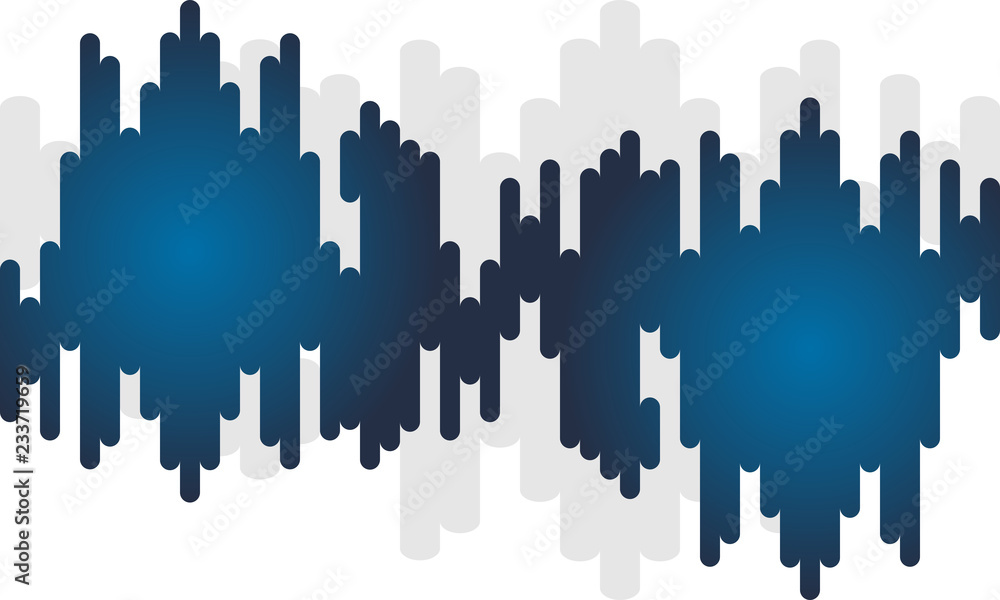 Aufkleber blue and grey background with halftone transition. rounded lines seamless pattern.