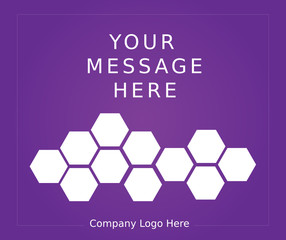 Template of square web purple honeycomb banner