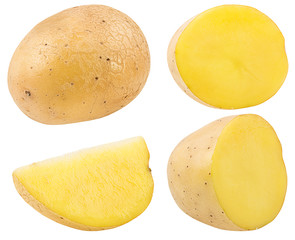 Fresh potato isolated on white background  with clipping path